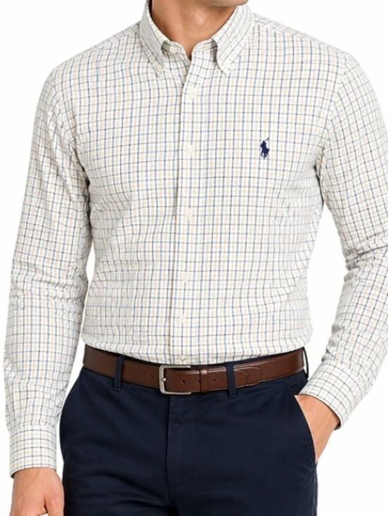 Ralph Lauren Other - Ralph Lauren 100% Cotton Yellow Navy Check Plaid Long Sleeve Button Down Shirt